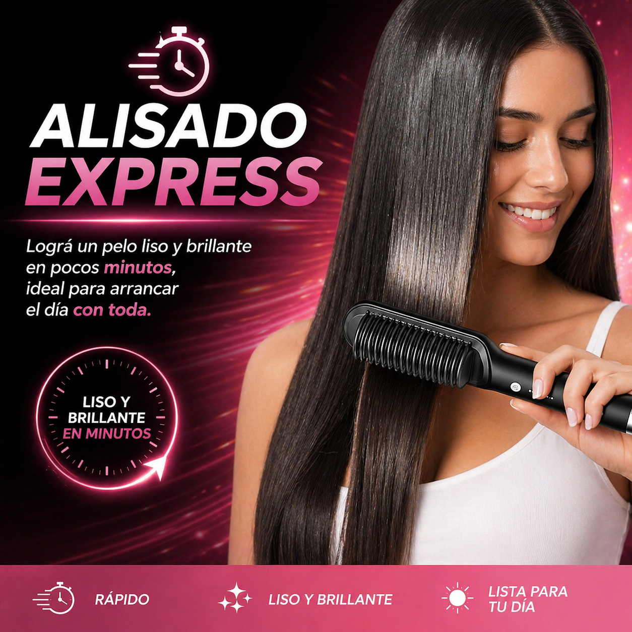 Cepillo Alisador SaluPro™ | Alisa y Peina en Minutos