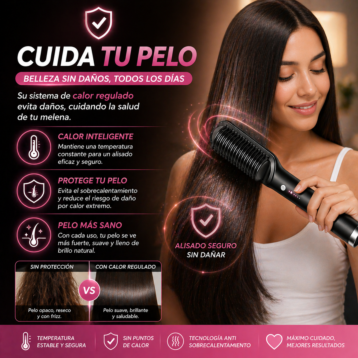 Cepillo Alisador SaluPro™ | Alisa y Peina en Minutos
