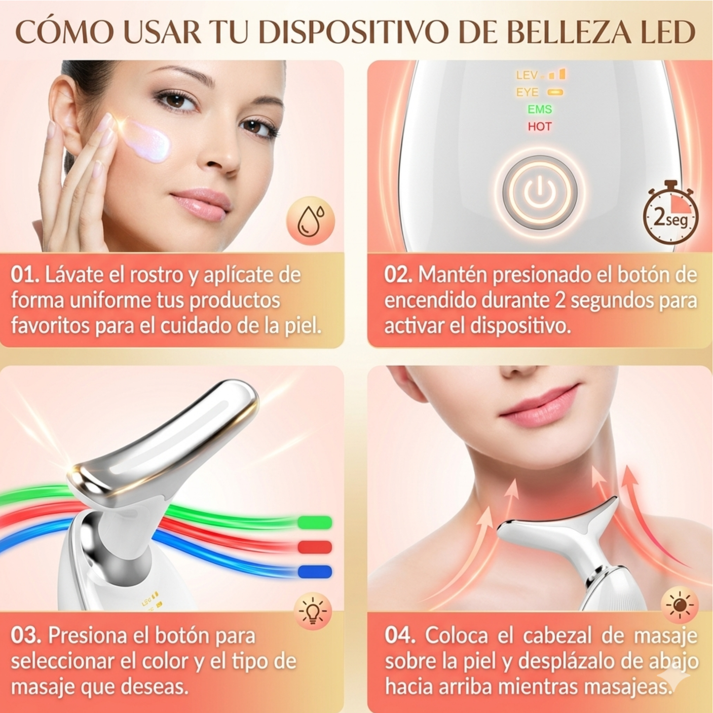 Masajeador Facial Saluvera Efecto Lifting